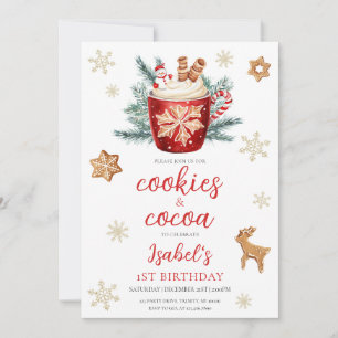 Cookies and Cocoa Christmas Birthday Party Invitation