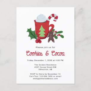 Cookies and Cocoa Christmas Holiday Party Cute  Postcard