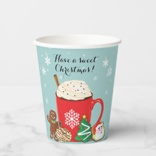 Cookies and Cocoa Christmas Holiday Party Paper Cups