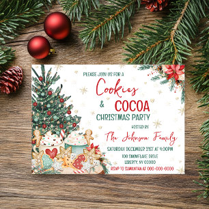 Cookies and Cocoa Christmas Party Invitation