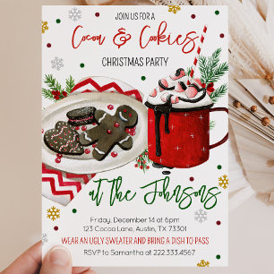 Cookies and Cocoa Christmas Party Invitation