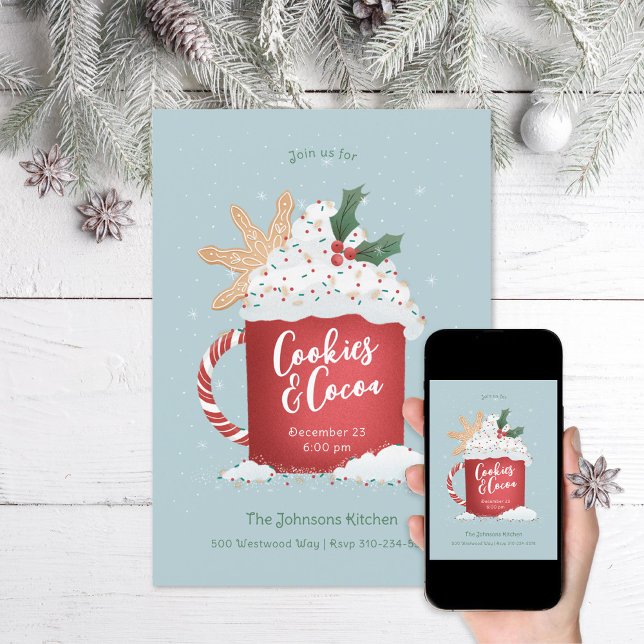 Cookies and Cocoa Christmas Party Invitation (Creator Uploaded)