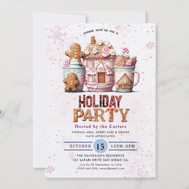 Cookies and Cocoa Holiday Party Invitation (Front)