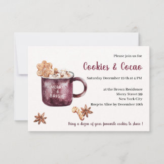 Cookies and Cocoa Holiday Party Invitation