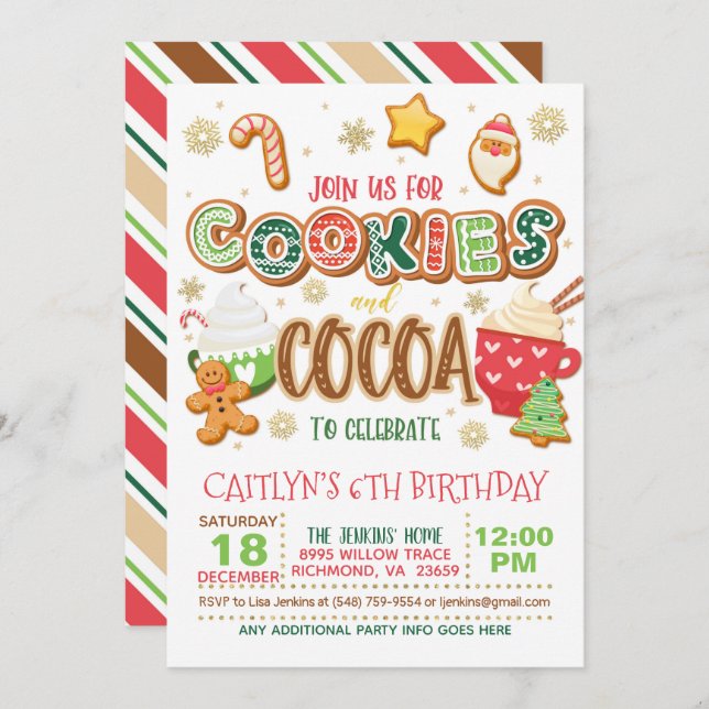 Cookies and Cocoa Invitation (Front/Back)