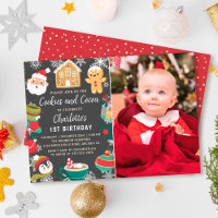 Cookies and Cocoa Kids Christmas Birthday Photo