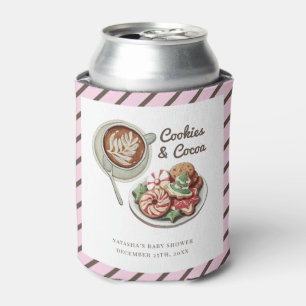 Cookies and Cocoa Warm Pastel Pink Baby Shower Can Cooler