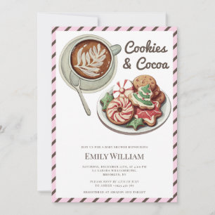 Cookies and Cocoa Warm Pastel Pink Baby Shower  Invitation