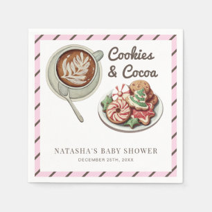 Cookies and Cocoa Warm Pastel Pink Baby Shower Napkin