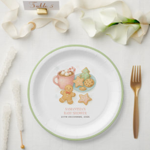 Cookies and Cocoa Winter Baby Shower  Paper Plate