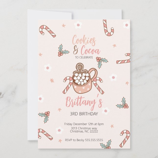 Cookies and Cocoa Winter  Invitation (Front)