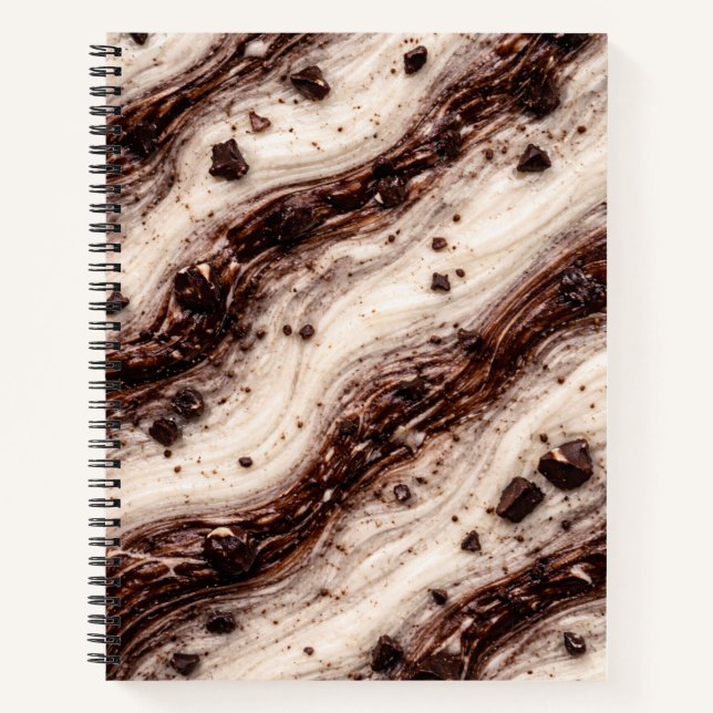 Cookies and Cream Milkshake Marble Texture Design Notebook (Front)