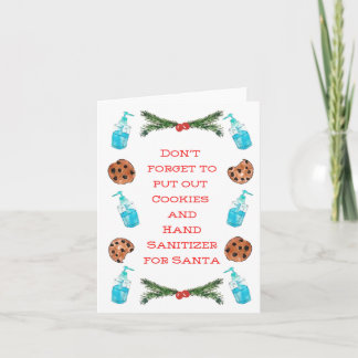Cookies and Hand Sanitizer for Santa Card