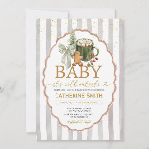 Cookies and Hot Cocoa Bow Baby Shower Invitation