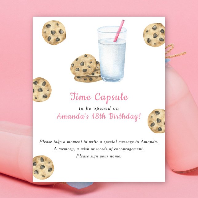 Cookies and milk Time Capsule 1st birthday Poster (Creator Uploaded)