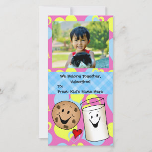 Cookies and Milk Together Cute Kids Valentine Holiday Card