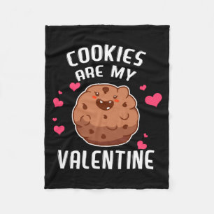 Cookies Are My Valentine Chocolate Biscuit Baker Fleece Blanket