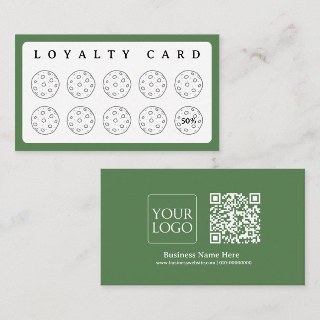 Cookies Bakery Baker Coffee Shop Homemade Business Loyalty Card (Front/Back)
