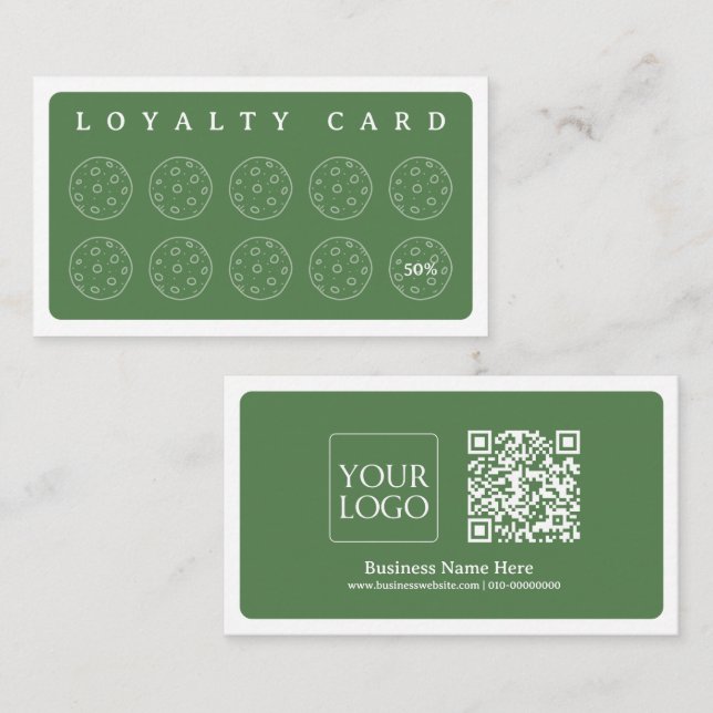 Cookies Bakery Baker Coffee Shop Homemade Business Loyalty Card (Front/Back)