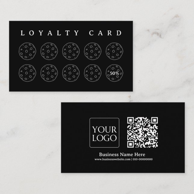 Cookies Bakery Baker Coffee Shop Homemade Business Loyalty Card (Front/Back)