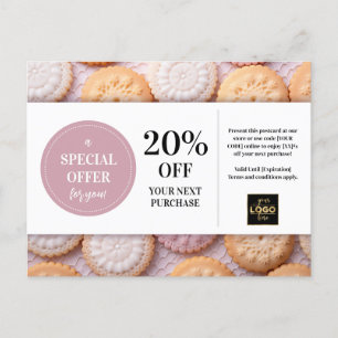 Cookies Bakery Baker Custom Coupon Discount Postcard