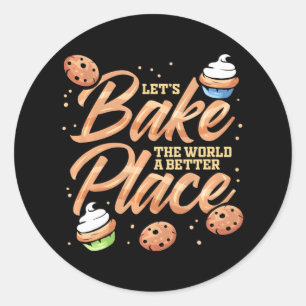 Cookies Baking for Confectioner Chef Bake Cake Classic Round Sticker