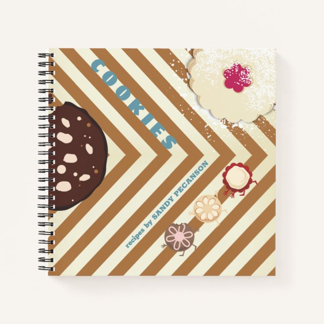 Cookies baking personalised cookbook recipe notebook (Front)