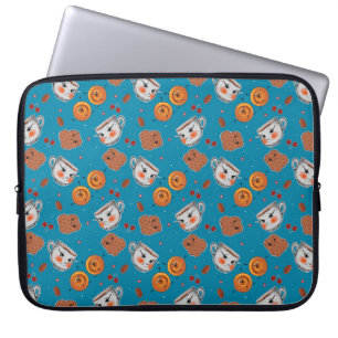 Cookies, buns: blue background pattern laptop sleeve