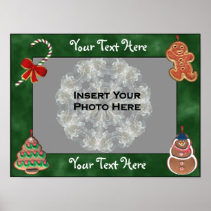 Cookies Candy Cane Holiday Frame Add Photo Poster