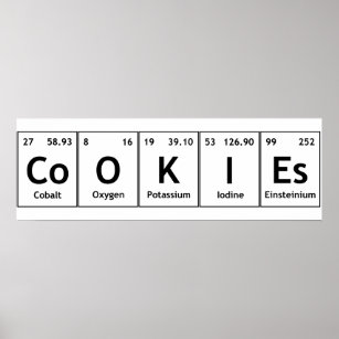CoOKIEs Chemistry Periodic Table Words Element Sym Poster