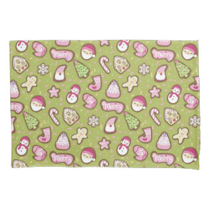 Cookies Christmas Green Pillowcase