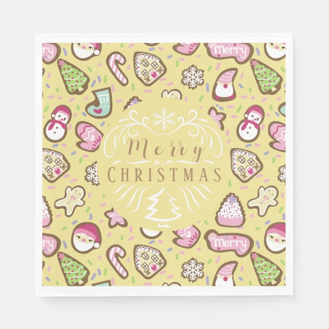 Cookies Christmas Yellow Napkin (Front)