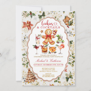 Cookies & Cocktails Winter Christmas Holiday Party Invitation
