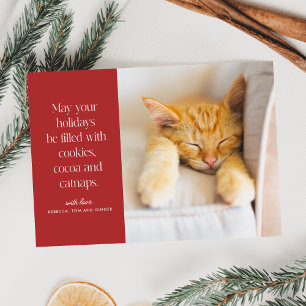 Cookies Cocoa Catnaps Pet  Holiday Card