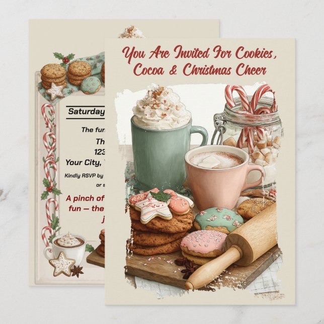 Cookies, Cocoa & Christmas Cheer Invitation (Front/Back)