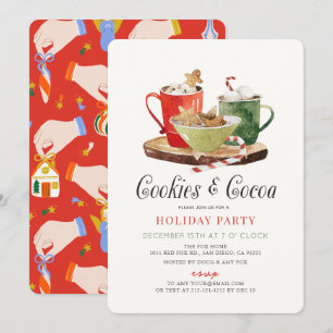 Cookies & Cocoa Christmas Holiday Party Invitation