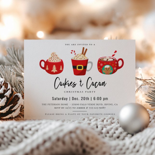 Cookies & Cocoa Christmas Party Invitation (Creator Uploaded)