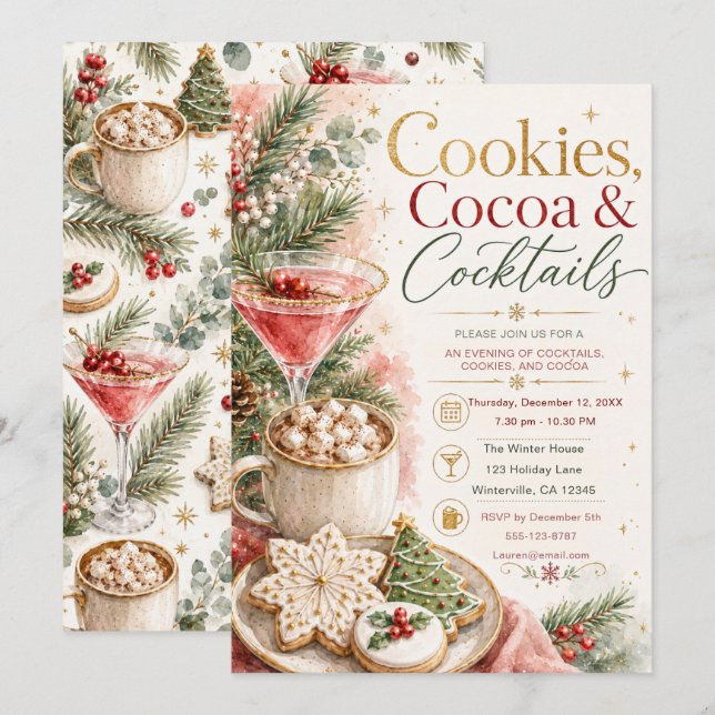 Cookies, Cocoa & Cocktails Invitation (Front/Back)