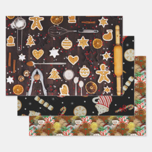 Cookies & Coffee Holiday Wrapping Paper Sheet