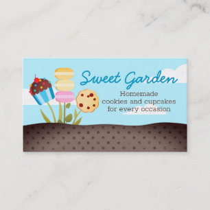 Cookies cupcake garden bakery baking business card