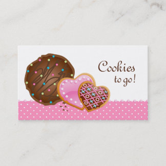 Cookies Doughnut Bakery Cute Polka Dots Modern Business Card