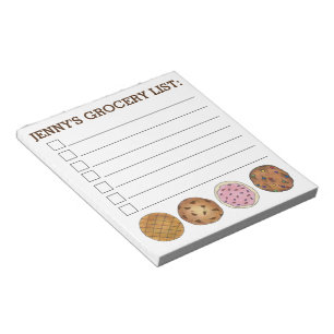Cookies Foodie Personalised Baking Grocery List Notepad