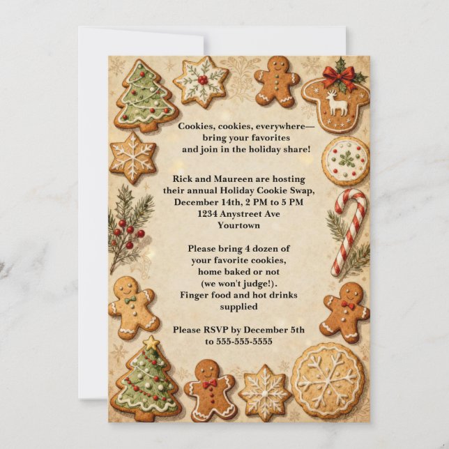 Cookies for Christmas Holiday Party Invitation (Front)