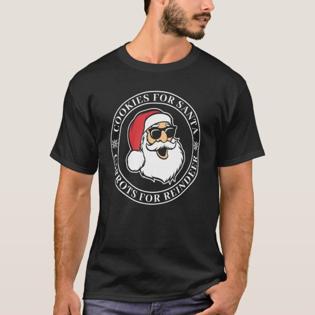 Cookies For Santa Carrots For Reindeer Christmas T-Shirt (Front)