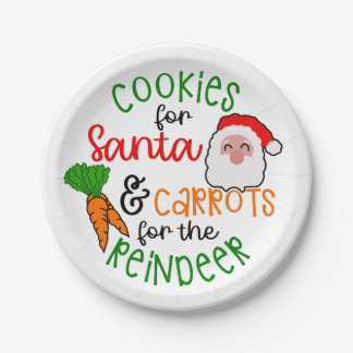 Cookies for Santa & Carrots for Reindeer Paper Plate