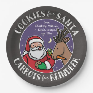 Cookies For Santa, Carrots Reindeer, Chalkboard Paper Plate