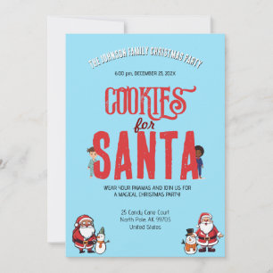 Cookies for Santa Christmas Pajama Baking Party Invitation