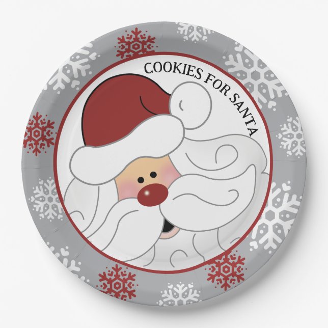 Cookies for Santa Claus Adorable ArtbyJess Paper Plate (Front)