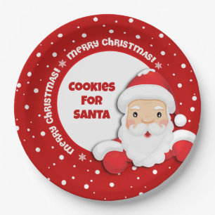Cookies for Santa Custom Christmas Paper Plate