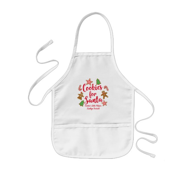 Cookies For Santa | Festive Christmas Kids Apron (Front)